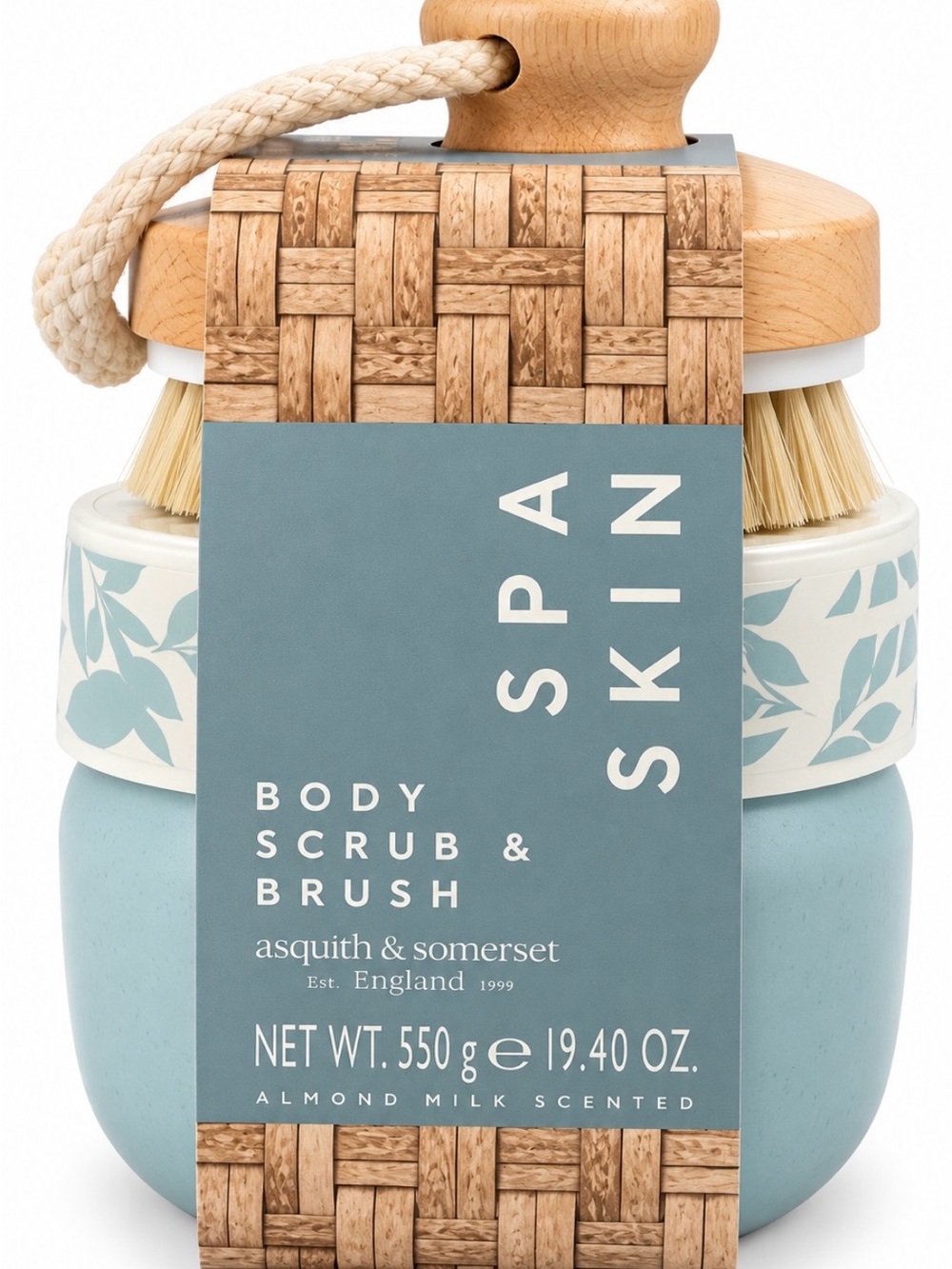 Almond Milk Scented Body Scrub & Brush — Blue